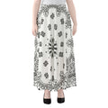 White Paisley Bandana Print Chiffon Maxi Skirt