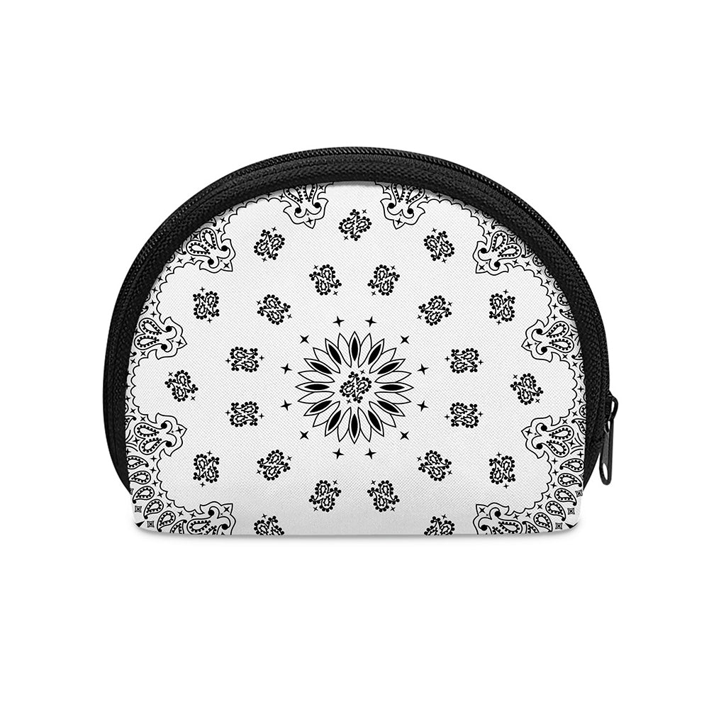 White Paisley Bandana Print Coin Purse