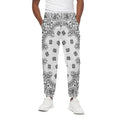 White Paisley Bandana Print Cotton Sweatpants