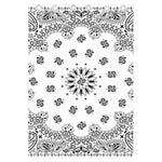 White Paisley Bandana Print Curtain