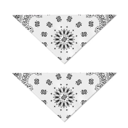 White Paisley Bandana Print Dog Bandana