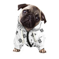 White Paisley Bandana Print Dog Zip Up Hoodie
