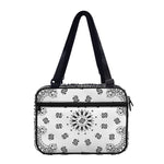 White Paisley Bandana Print Double Strap Bible Bag