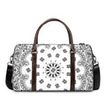 White Paisley Bandana Print Duffel Bag