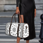 White Paisley Bandana Print Duffle Bag