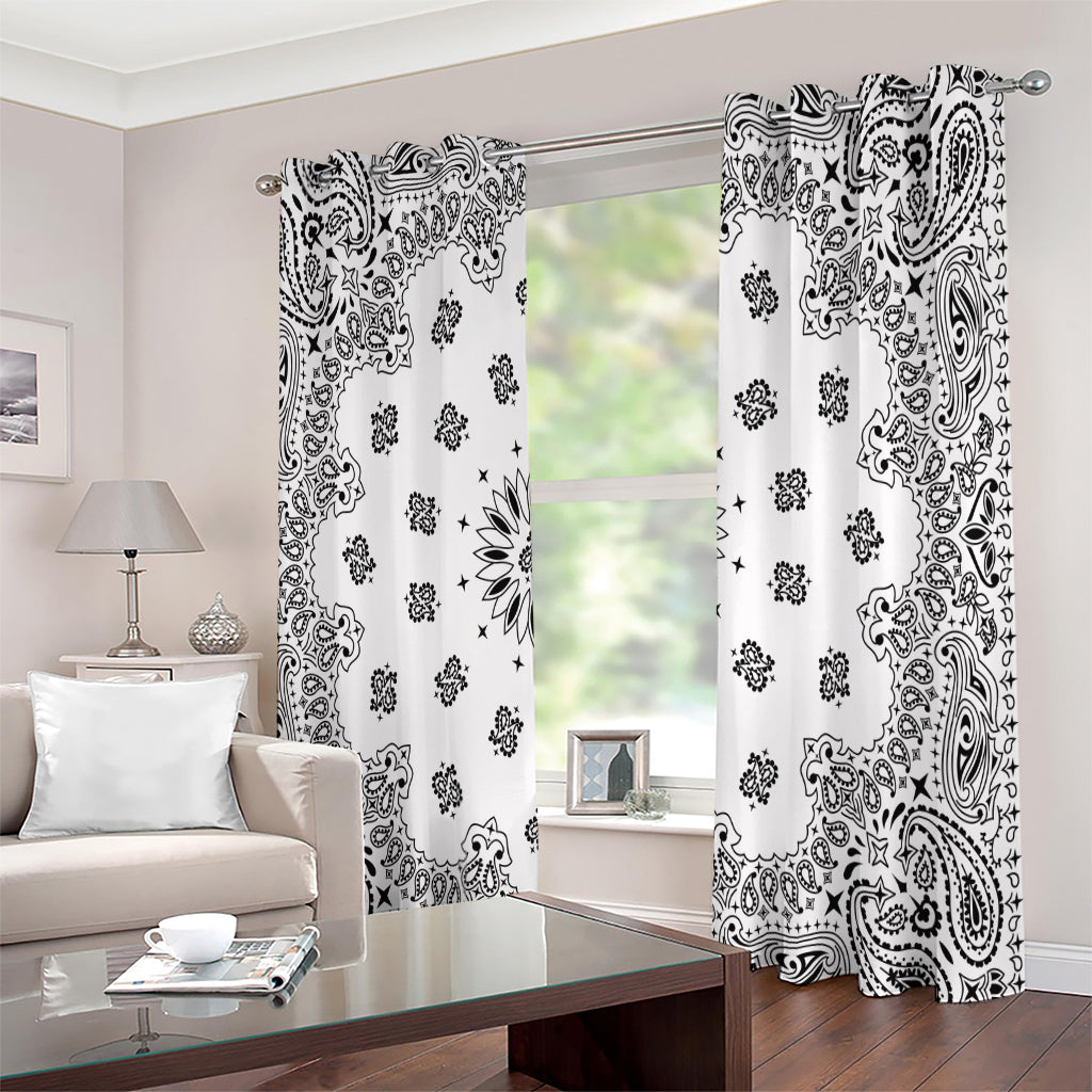 White Paisley Bandana Print Extra Wide Grommet Curtains