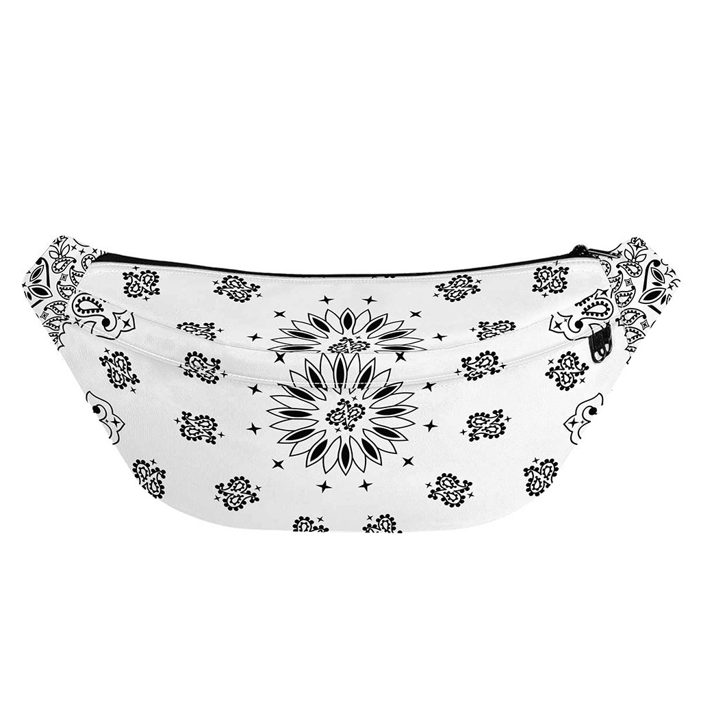 White Paisley Bandana Print Fanny Pack