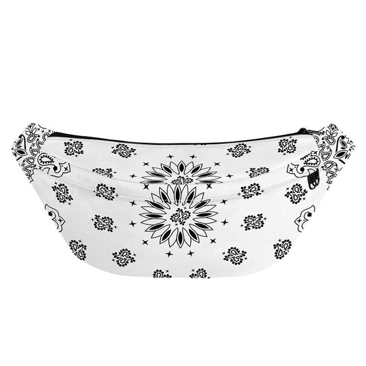 White Paisley Bandana Print Fanny Pack