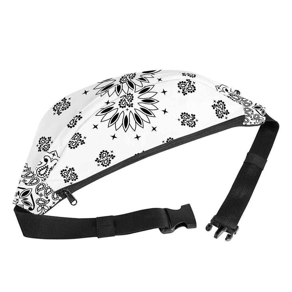 White Paisley Bandana Print Fanny Pack