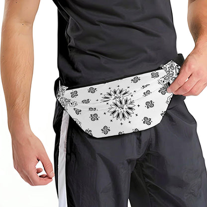 White Paisley Bandana Print Fanny Pack