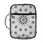 White Paisley Bandana Print Front Pocket Bible Bag