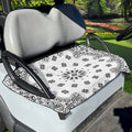 White Paisley Bandana Print Golf Cart Seat Cover