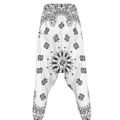 White Paisley Bandana Print Hammer Pants