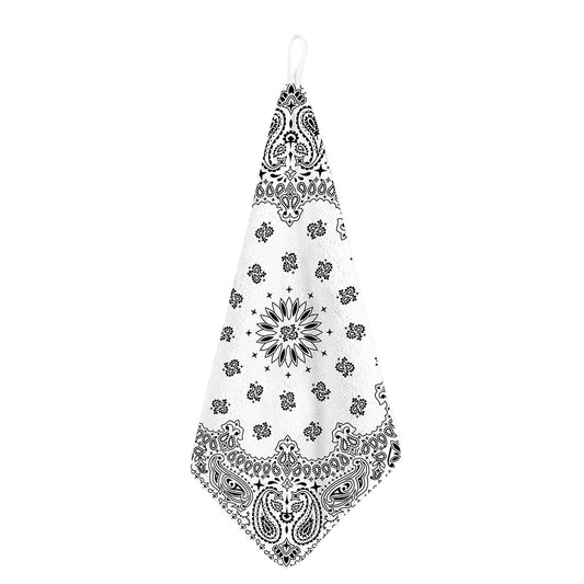White Paisley Bandana Print Hand Towel