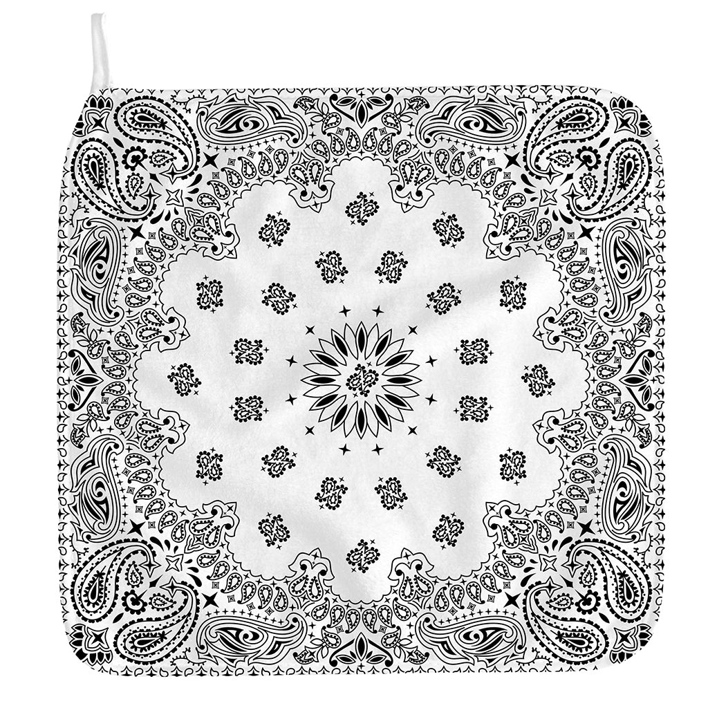 White Paisley Bandana Print Hand Towel