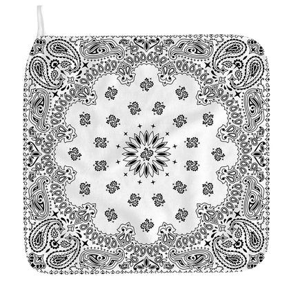 White Paisley Bandana Print Hand Towel