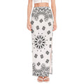 White Paisley Bandana Print High Slit Maxi Skirt
