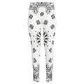 White Paisley Bandana Print High-Waisted Pocket Leggings