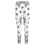 White Paisley Bandana Print High-Waisted Pocket Leggings
