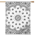 White Paisley Bandana Print House Flag
