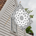 White Paisley Bandana Print House Flag