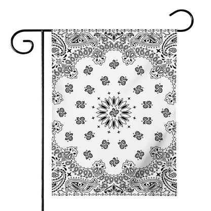 White Paisley Bandana Print House Flag