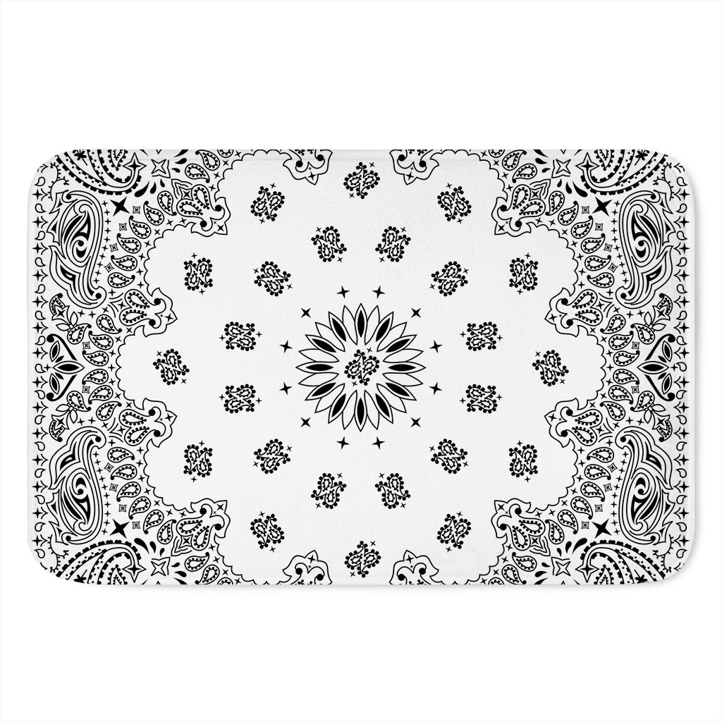White Paisley Bandana Print Indoor Door Mat