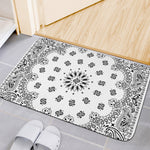 White Paisley Bandana Print Indoor Door Mat