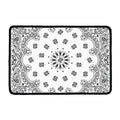 White Paisley Bandana Print Kitchen Mat