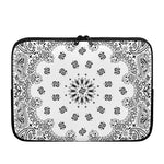 White Paisley Bandana Print Laptop Sleeve