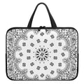 White Paisley Bandana Print Laptop Sleeve With Handle