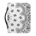 White Paisley Bandana Print Leather Bible Cover