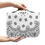White Paisley Bandana Print Leather Bible Cover
