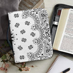 White Paisley Bandana Print Leather Bible Cover