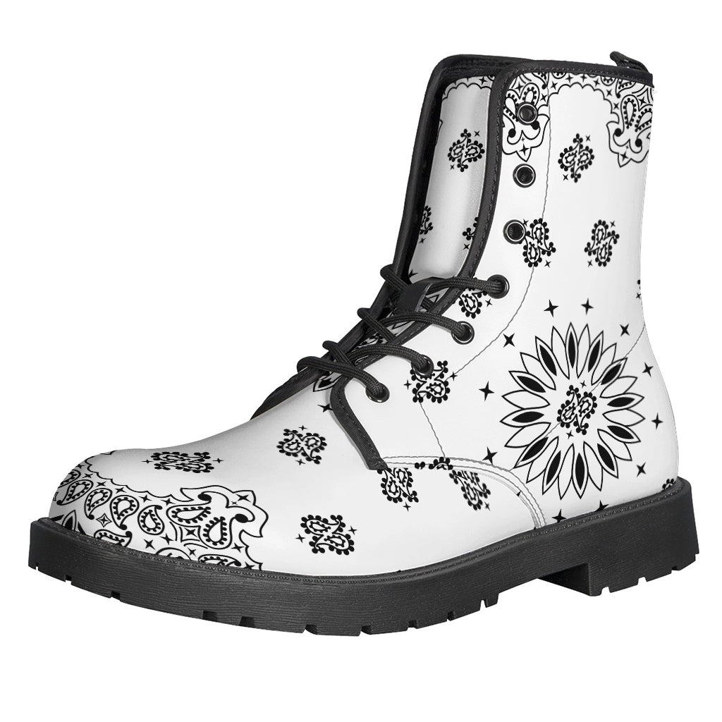 White Paisley Bandana Print Backpack