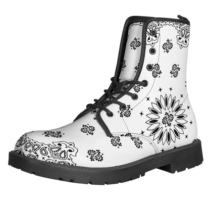 White Paisley Bandana Print Backpack