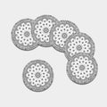 White Paisley Bandana Print Leather Coaster Set