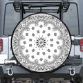 White Paisley Bandana Print Leather Spare Tire Cover