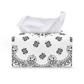 White Paisley Bandana Print Leather Tissue Box Cover