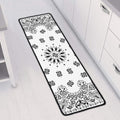 White Paisley Bandana Print Long Kitchen Mat