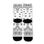 White Paisley Bandana Print Long Socks