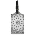 White Paisley Bandana Print Luggage Tag