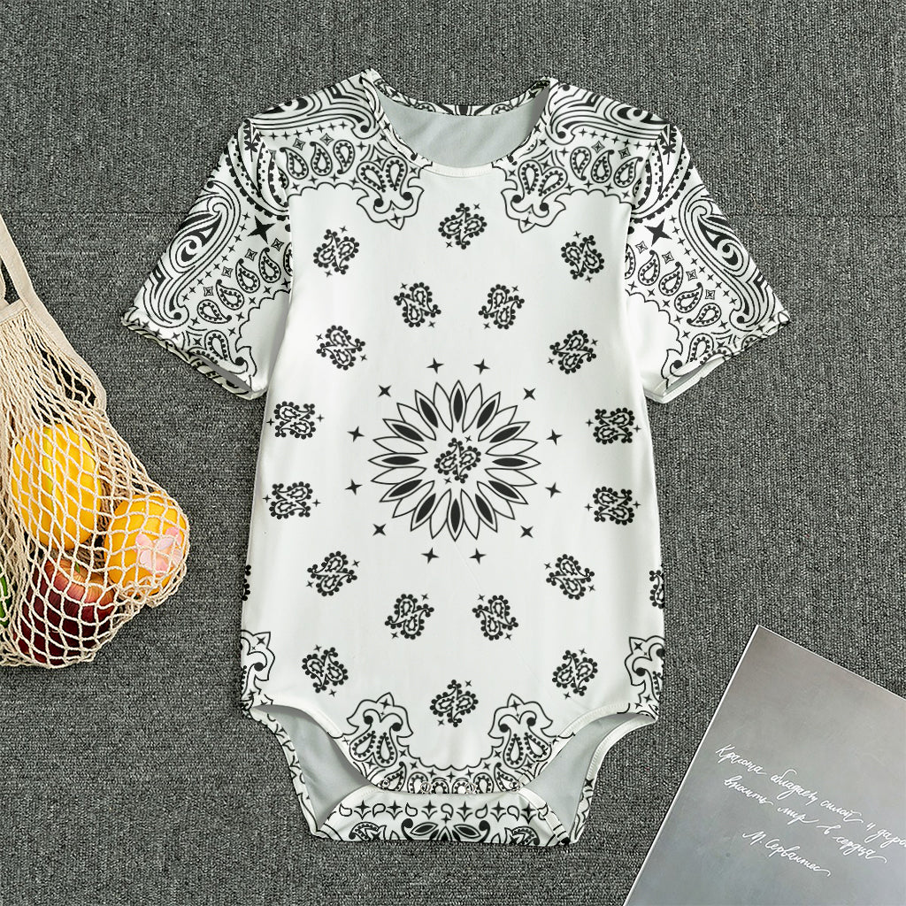White Paisley Bandana Print Men's Bodysuit