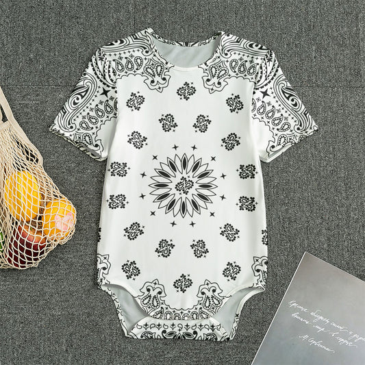 White Paisley Bandana Print Men's Bodysuit