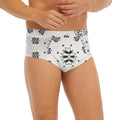 White Paisley Bandana Print Men's Briefs