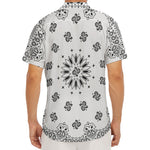 White Paisley Bandana Print Men's Deep V-Neck Shirt