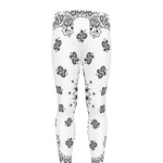 White Paisley Bandana Print Men's leggings