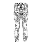 White Paisley Bandana Print Men's leggings
