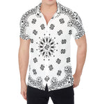 White Paisley Bandana Print Men's Shirt