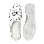 White Paisley Bandana Print Mesh Casual Shoes